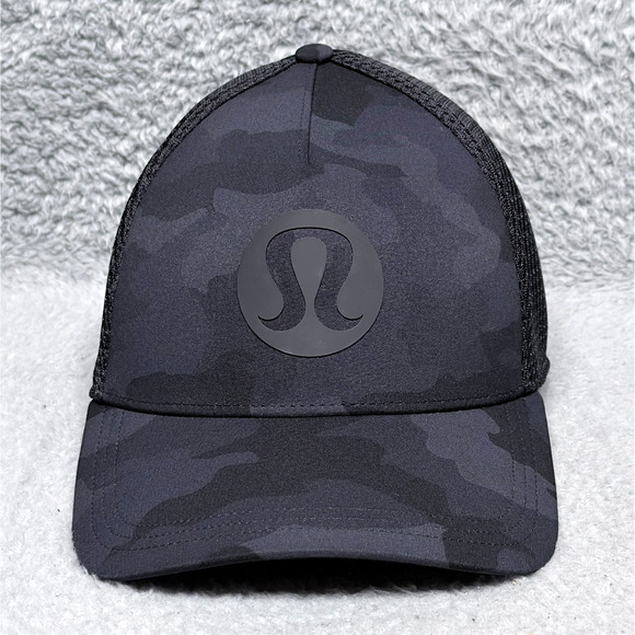 lululemon athletica Other - Lululemon Big Logo Camo Mesh Back Hat Adjustable Cap Camouflage Black S/M